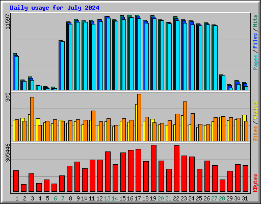 Daily usage for July 2024
