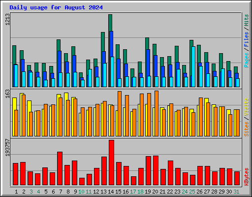 Daily usage for August 2024