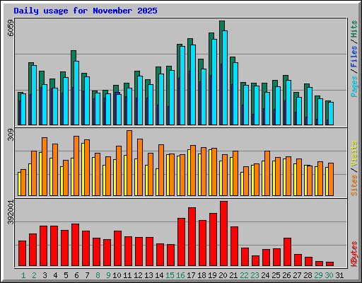 Daily usage for November 2025