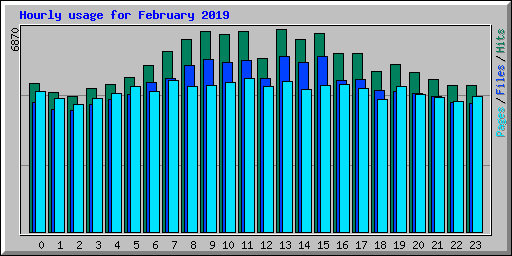 Hourly usage for February 2019