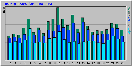 Hourly usage for June 2023