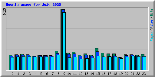 Hourly usage for July 2023