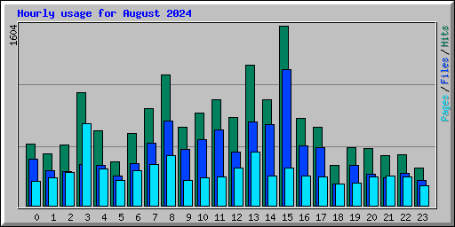 Hourly usage for August 2024