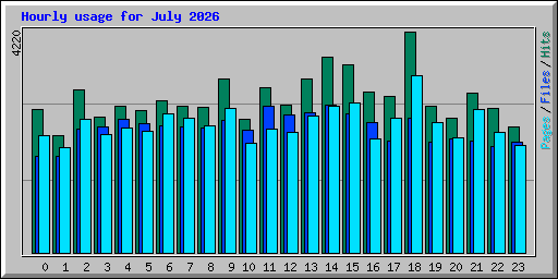 Hourly usage for July 2026